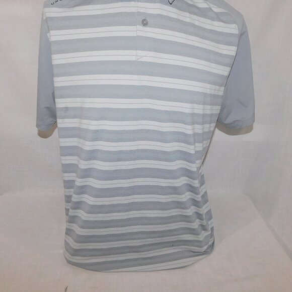 Under Armour Mens L Gray Striped Threadborne Boundless  golf Polo Shirt - Picture 3 of 9